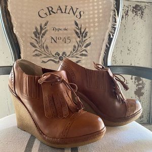 Lovely People Leather Oxford Platform Wedge